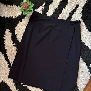 Ann Taylor Navy Wrap Skirt W/Buckle Detail 6